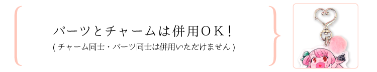 パーツとチャームは併用OK!