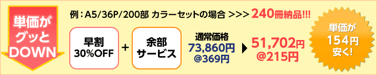 単価がぐっとダウン！